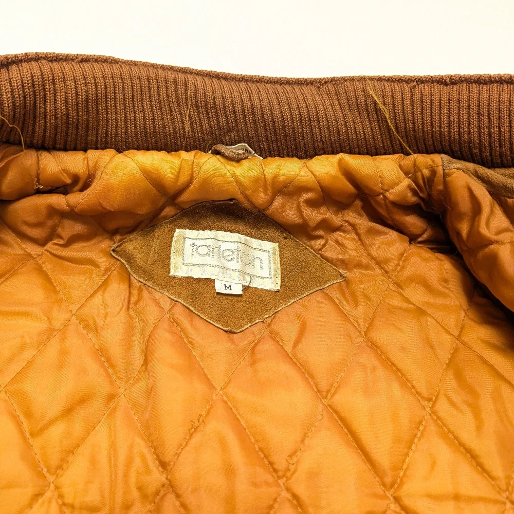 Tarleton 70s Vintage Leather Quilted Coat DAMAGE READ Western Streetwear Work